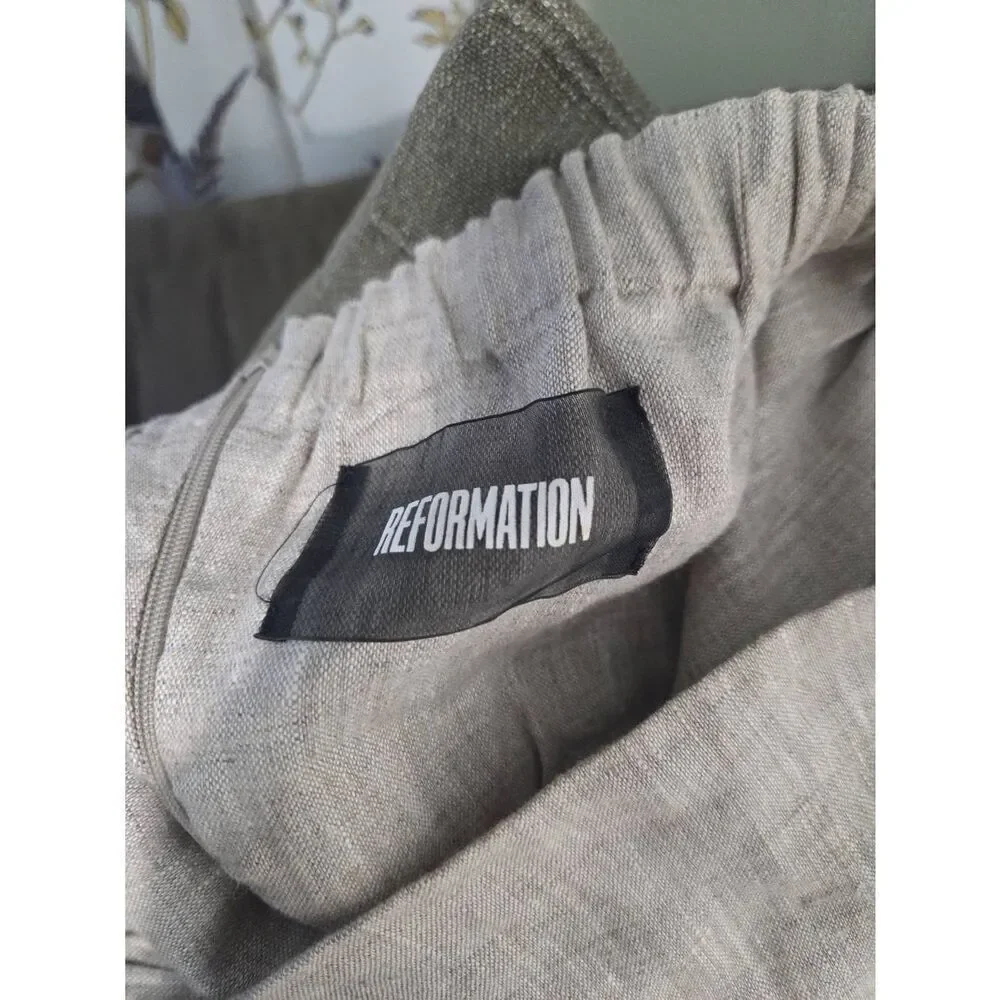 Reformation Amara Linen Feel Cropped Jumpsuit Sz. 2